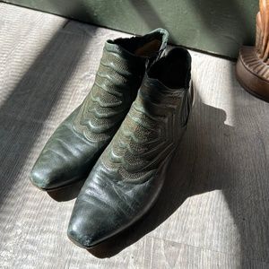 Vintage Green Martinez Valero Booties Size 7